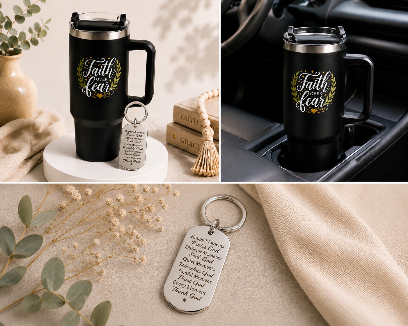 Faith over Fear Bundle - Tumbler + Keyring