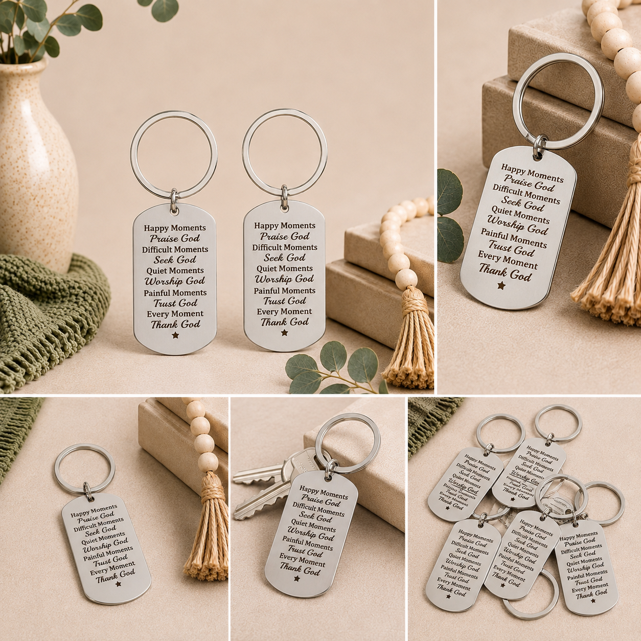 Inspirational Stainless Steel Keyring
