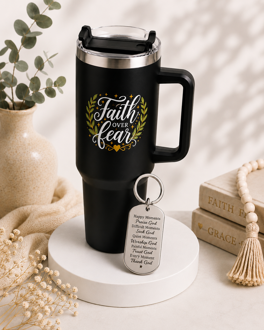 Faith over Fear Bundle - Tumbler + Keyring