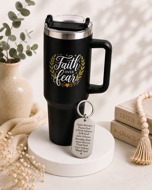 Faith over Fear Bundle - Tumbler + Keyring