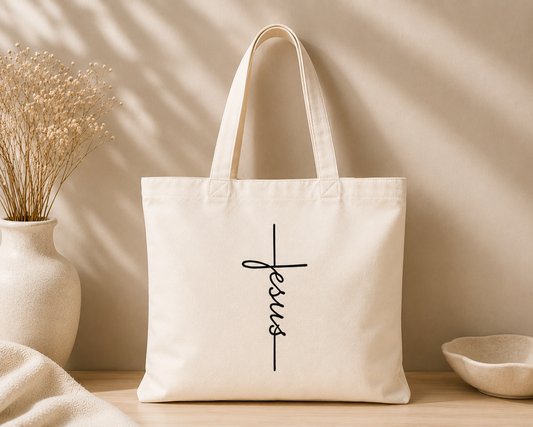 Jesus Cross Tote Bag