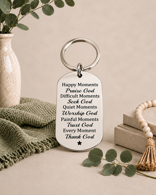 Inspirational Stainless Steel Keyring